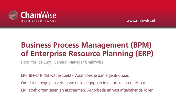 BPM of ERP?