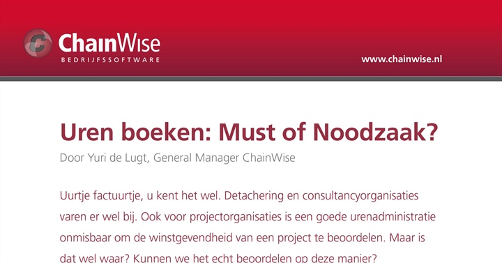 Uren boeken: Must of noodzaak?
